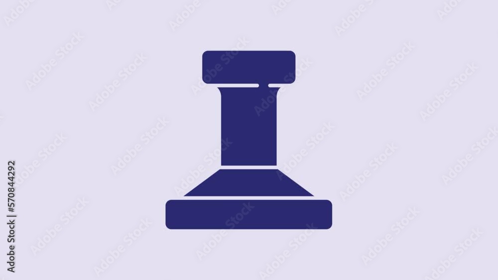 Blue Stamp icon isolated on purple background. 4K Video motion graphic animation Blue Stamp icon isolated on purple background. 4K Video motion graphic animation