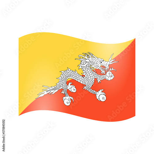 The national flag of Bhutan