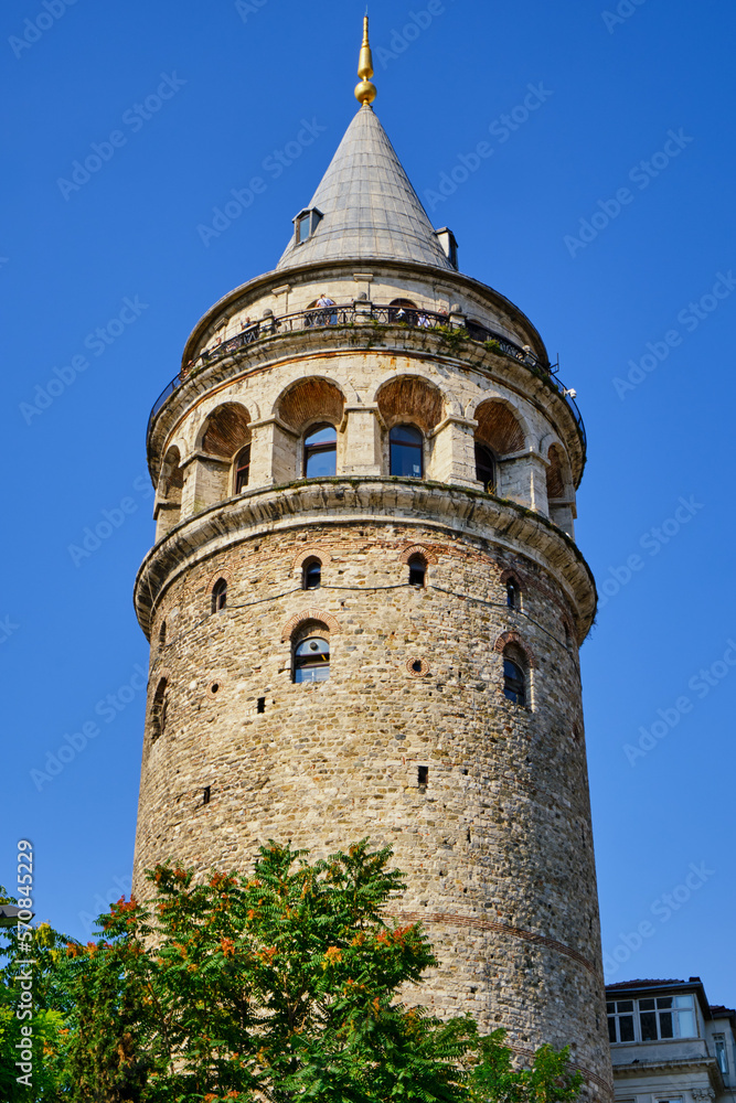 Galata Tower in the daylight close -up,