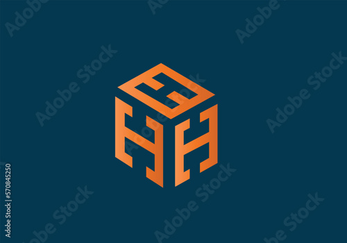 this is a text HHH logo icon design 