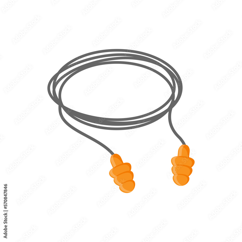 Vector illustration of ear plugs. Silicone ear plugs Silicone ear plugs insulated on white
