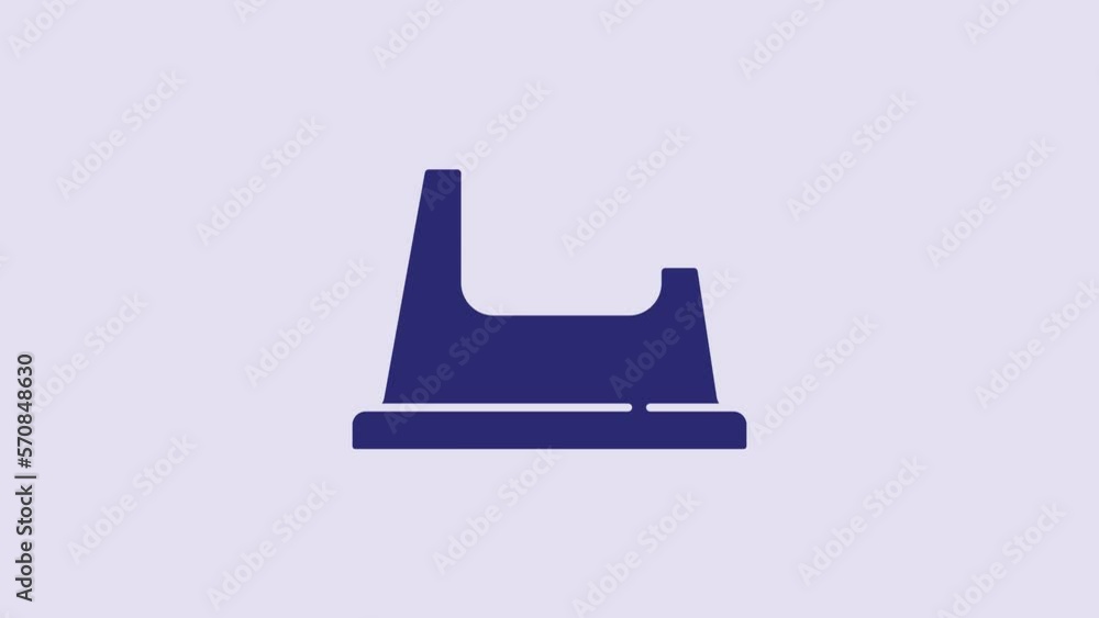 Blue Baby potty icon isolated on purple background. Chamber pot. 4K Video motion graphic animation Blue Baby potty icon isolated on purple background. Chamber pot. 4K Video motion graphic animation