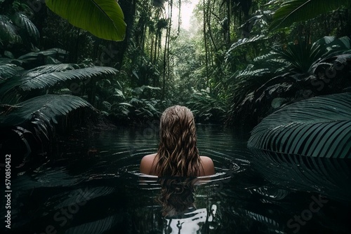 Baño en el lago tropical photo