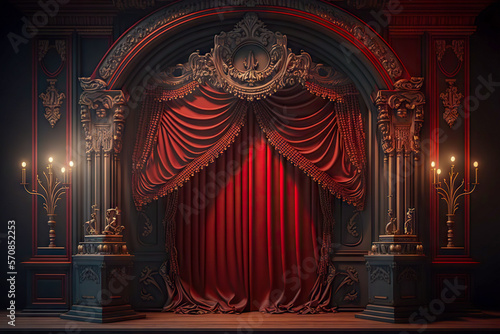 illustration of the mysterious theater scene