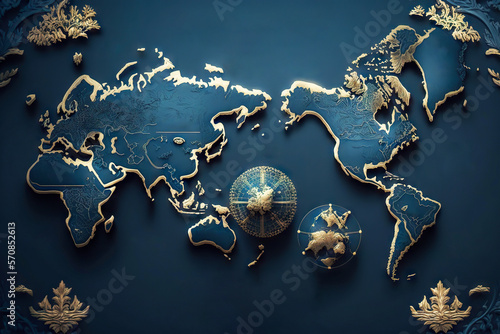 illustration of the world map