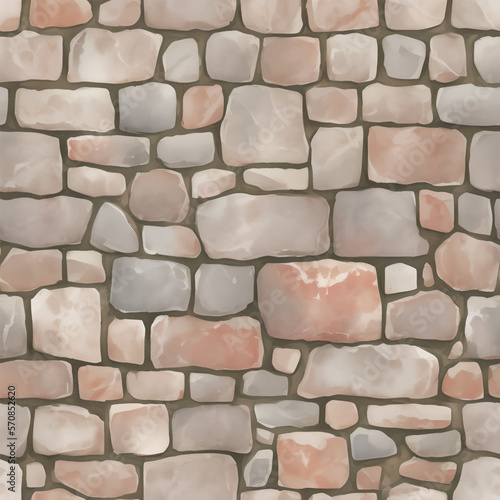 Old Brick Seamless Texture Pattern Detailed Hand Drawn Painting Illustration