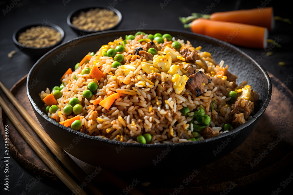 Fried Rice, Chinese Food, Chinese Cuisine, Delicious Food, National Cuisine, International Cuisine, Food Closeup, Closeup, Food, Generative AI Fried Rice, Chinese Food, Chinese Cuisine, Delicious Food, National Cuisine, International Cuisine, Food Closeup, Closeup, Food, Generative AI
