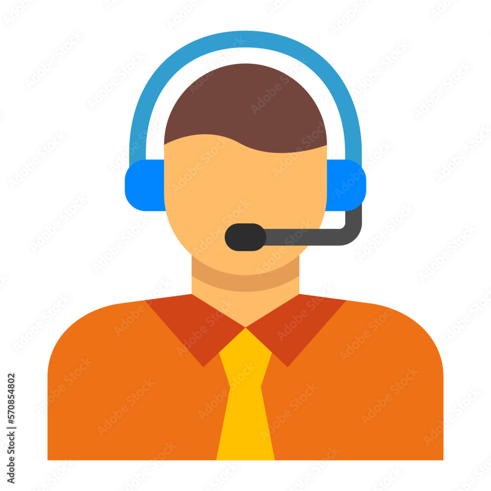 Customer Service Agent Flat Icon Customer Service Agent Flat Icon