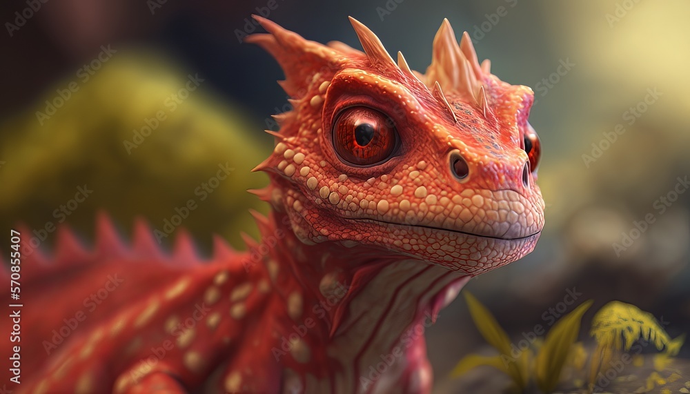 Red dragon lizard. Nature wildlife reptile animal background. Generative AI technology. Red dragon lizard. Nature wildlife reptile animal background. Generative AI technology.