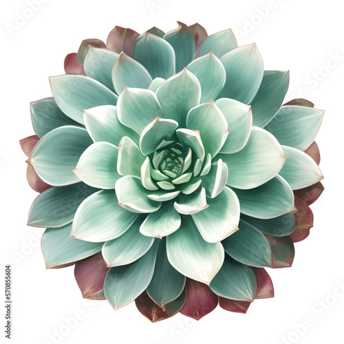 Succulent Plant Top View Isolated Detailed Hand Drawn Painting Illustration