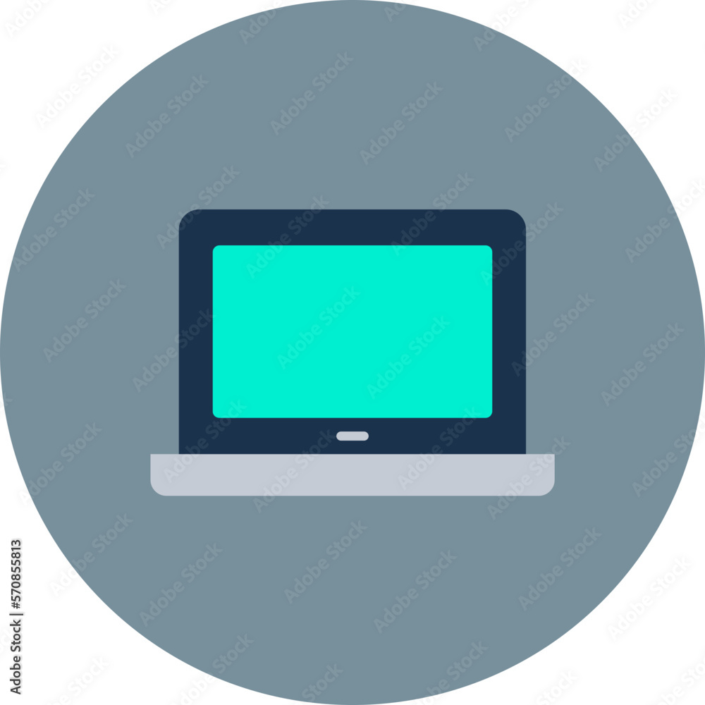 Laptop Multicolor Circle Flat Icon Laptop Multicolor Circle Flat Icon