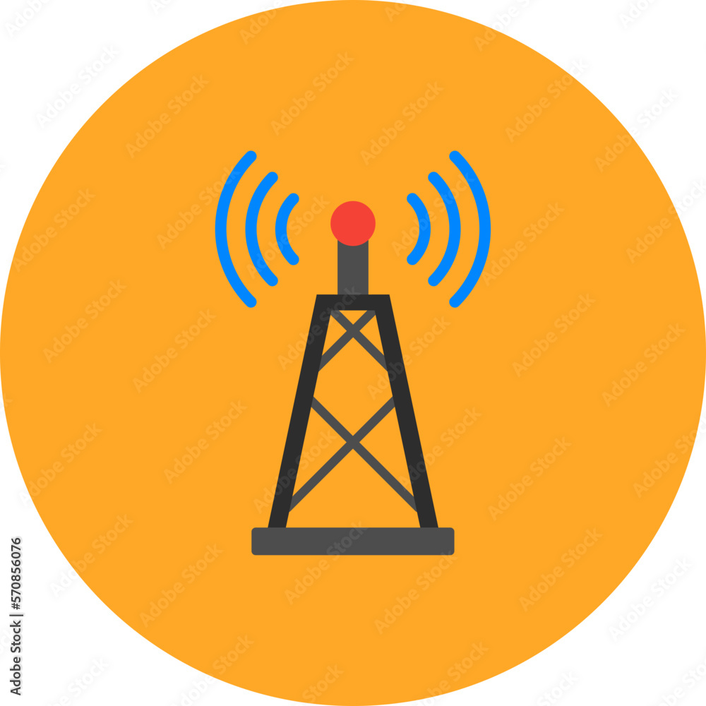 Radio Antenna Multicolor Circle Flat Icon Radio Antenna Multicolor Circle Flat Icon