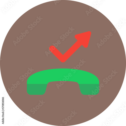 Missed Call Multicolor Circle Flat Icon