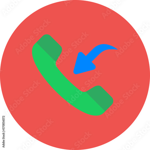 Incoming Call Multicolor Circle Flat Icon
