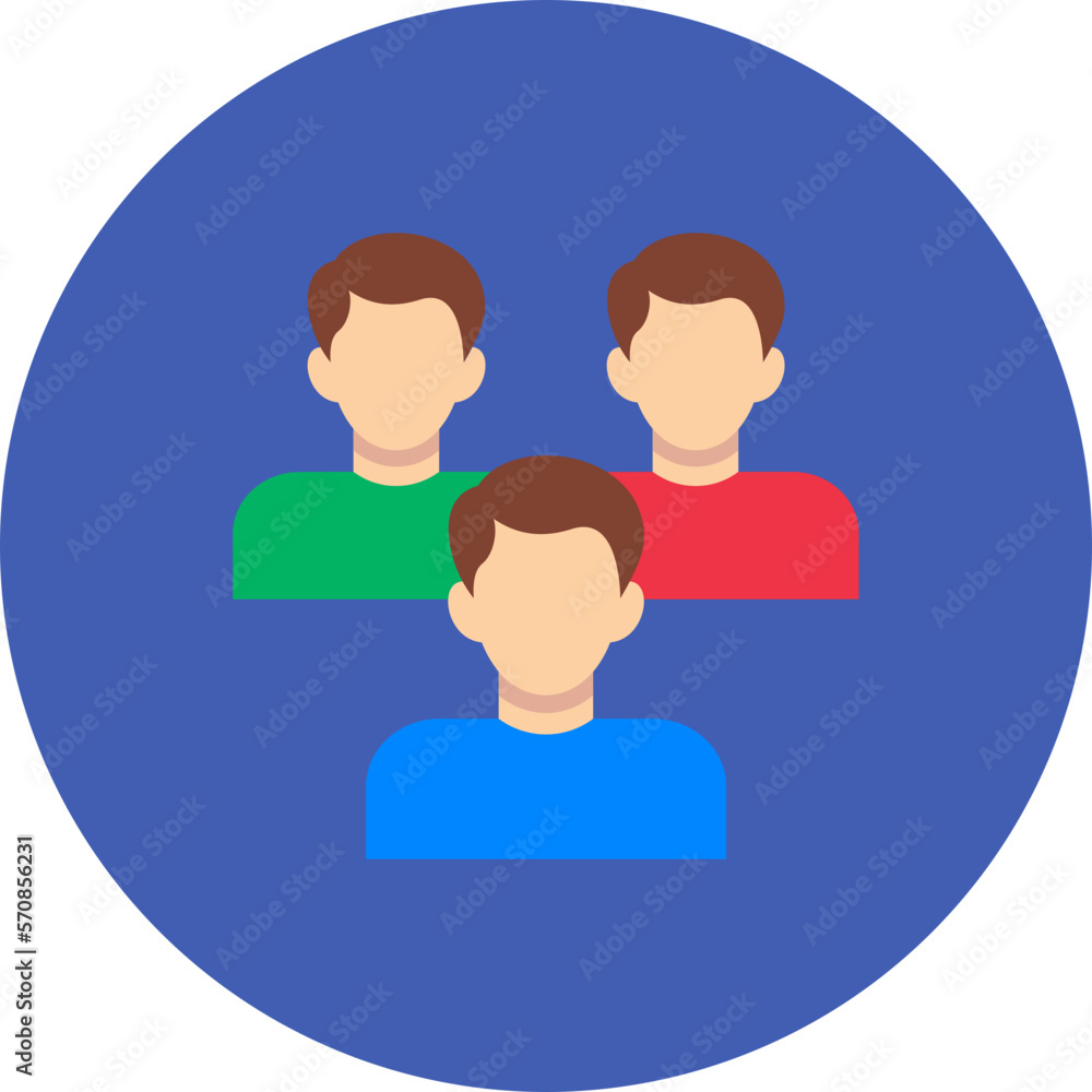 Team Multicolor Circle Flat Icon Team Multicolor Circle Flat Icon