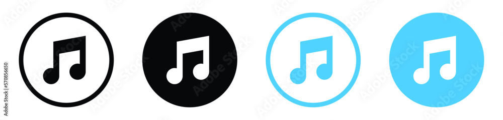 Music notes icon, Eighth note icon, musical key sign button, melody icon - sound audio volume icons Music notes icon, Eighth note icon, musical key sign button, melody icon - sound audio volume icons
