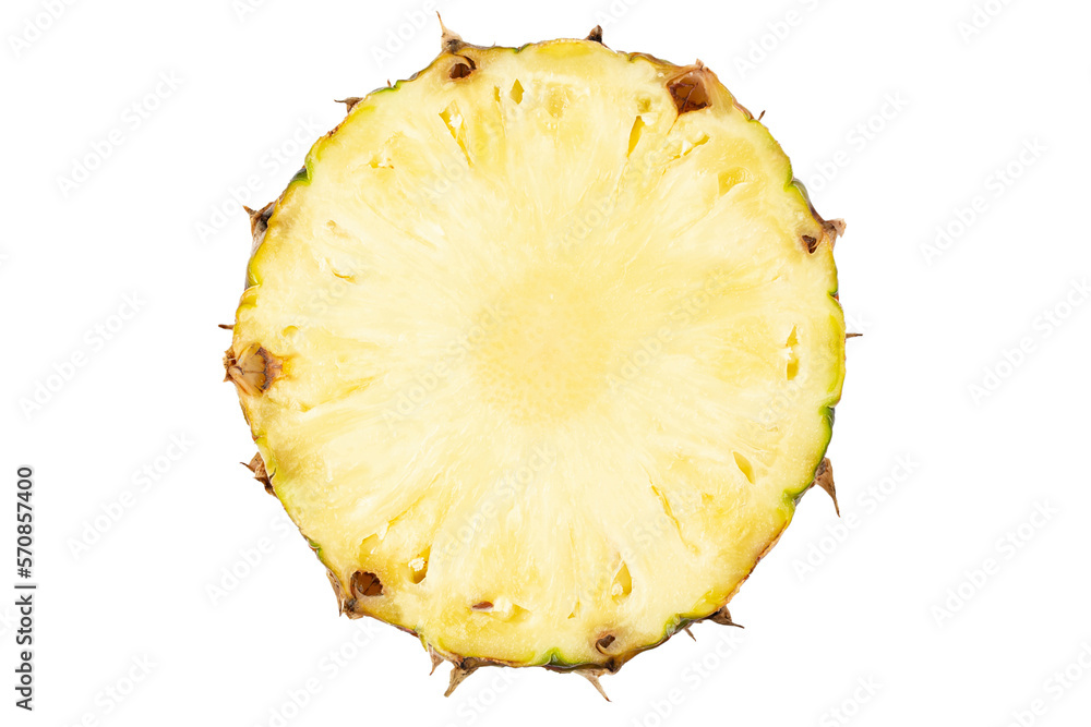 Pineapple with slices isolated on white background. Tasty raw whole tropical fruit, healthy nutrition concept. Pineapple with slices isolated on white background. Tasty raw whole tropical fruit, healthy nutrition concept.