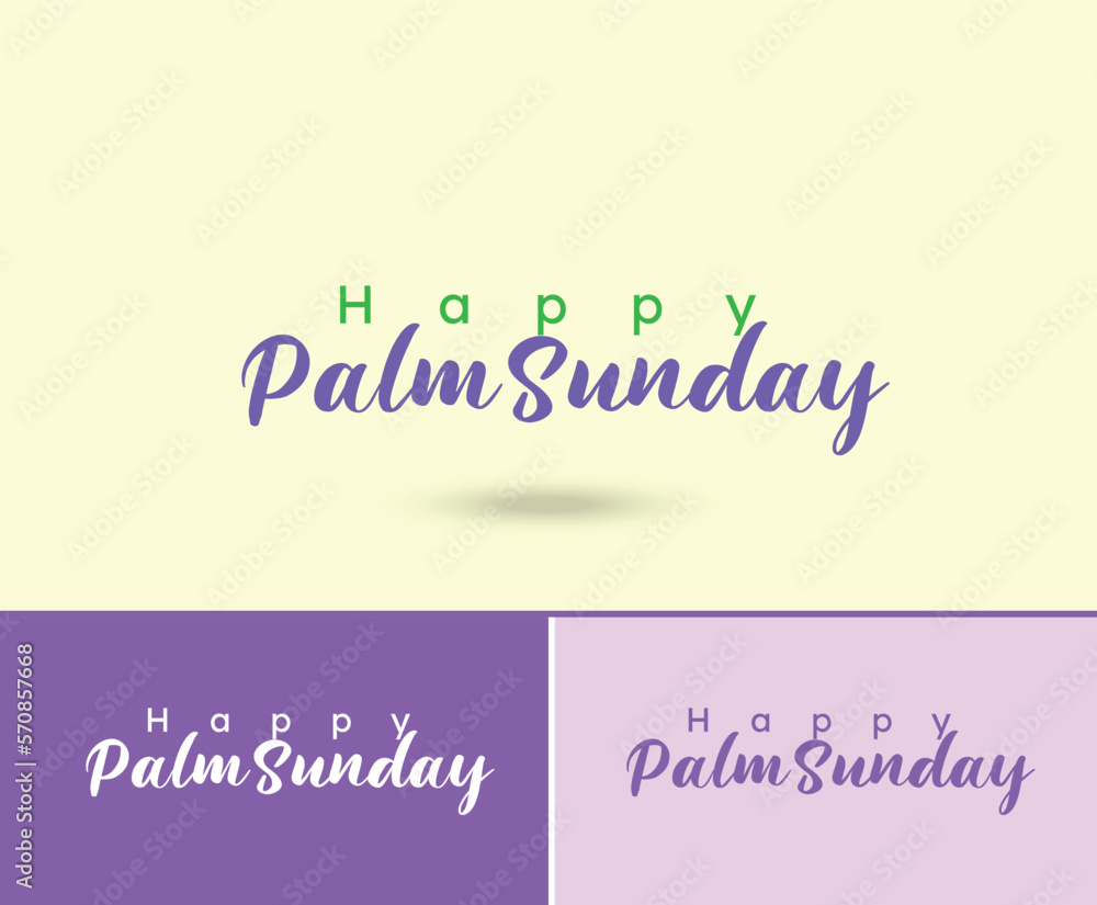 Palm Sunday concept. Happy Palm Sunday mnemonic text design