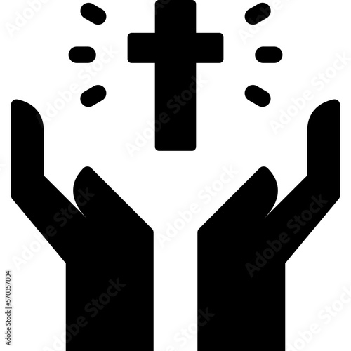 pray black solid icon