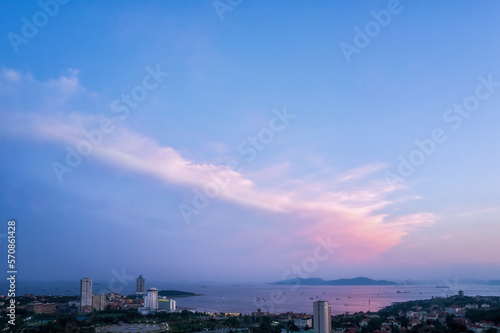 Sunset natural landscape and urban skyline © 昊 周