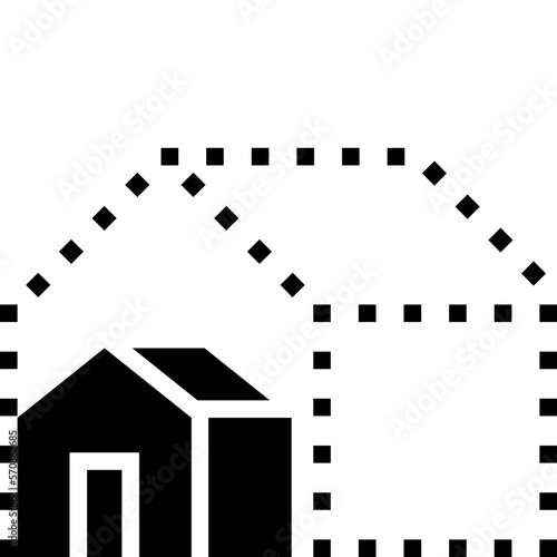 smaller house black solid icon