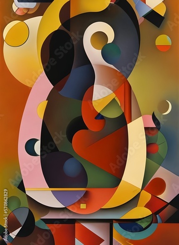 Colorful Abstract Composition. Generative AI.