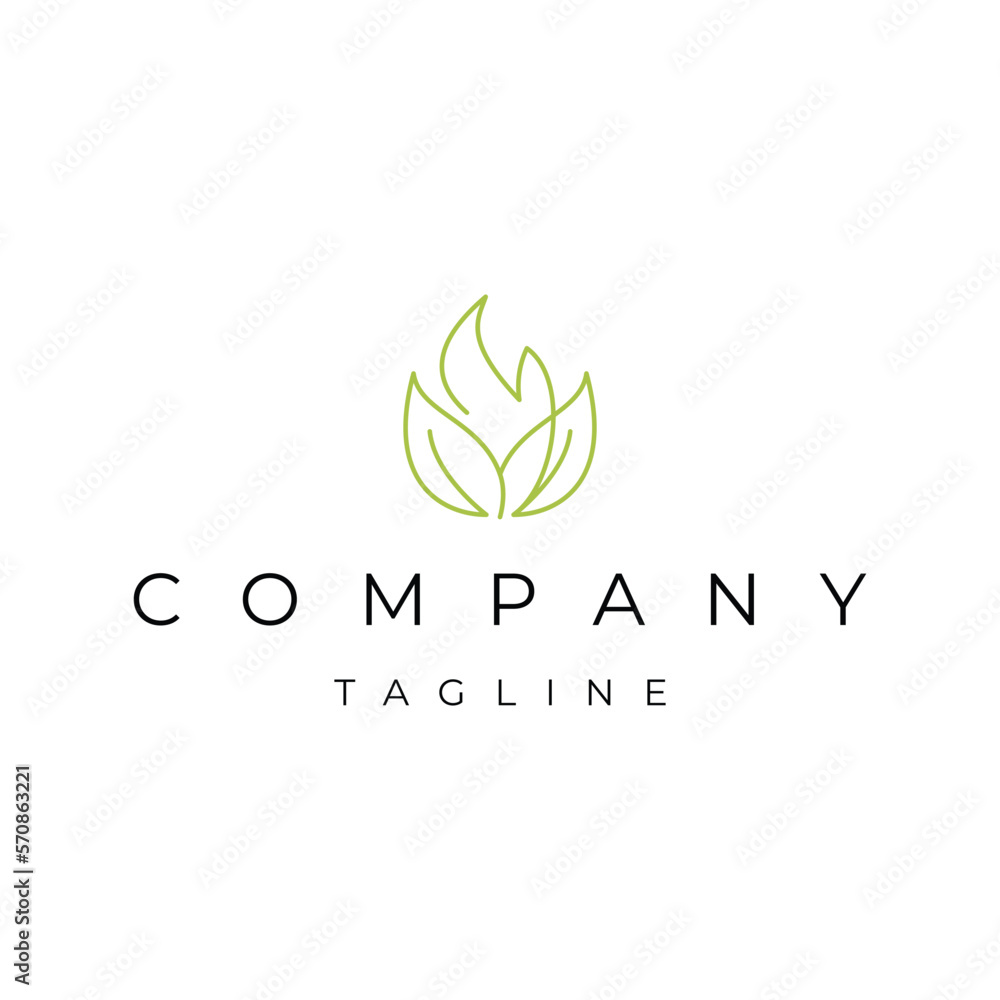 Fototapeta premium Flower fire flame flat icon logo design vector template