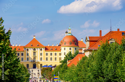 Wallpaper Mural Moritzburg Palace near Dresden, view from the south and typical tourist situation on the main approach, Moritzburg, Saxony, Germany. Torontodigital.ca