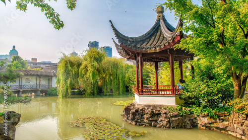 Tableau sur toile Vancouver, Canada - August 10, 2017: Lake in Andy Livingstone Park, a famous city retreat