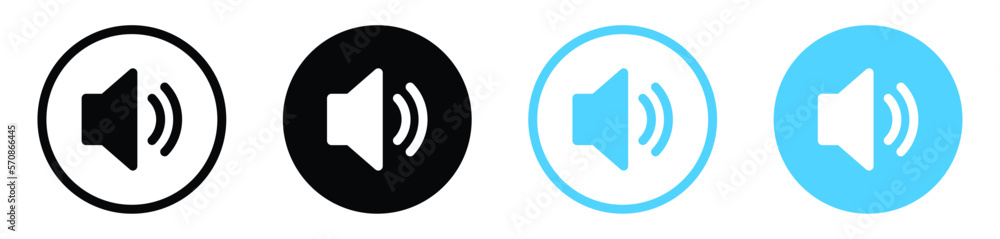 Speaker icon, Volume icon, sound voice sign button, Loudspeaker icon - control audio icons Speaker icon, Volume icon, sound voice sign button, Loudspeaker icon - control audio icons