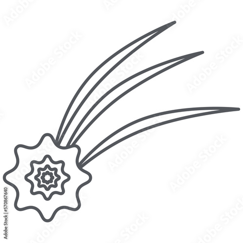 Meteoroid Doodle Space Wars Line Art