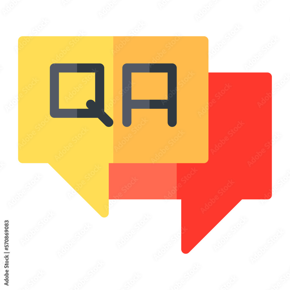 Question and Answer in flat icon. Help, message, ask symbol Question and Answer in flat icon. Help, message, ask symbol