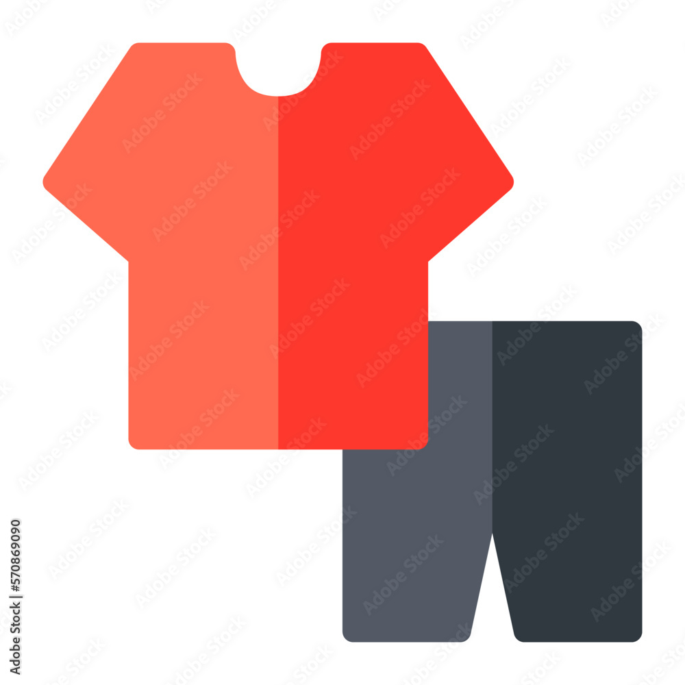Fashion category online store in flat icon. T-shirt, short pant, clothing, apparel, online shopping Fashion category online store in flat icon. T-shirt, short pant, clothing, apparel, online shopping