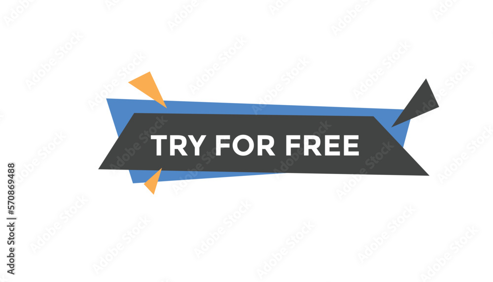 Try for free button web banner templates. Vector Illustration