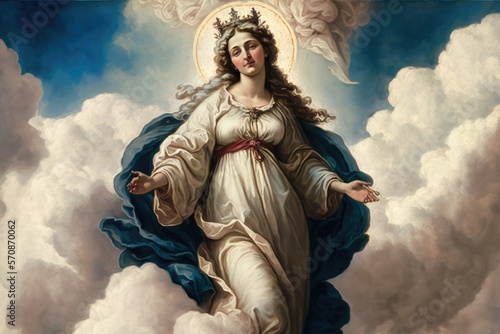 A Majestic Glimpse - Saint Mary in the Clouds Generative AI