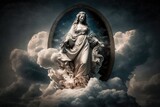 The Heavenly Abode of Saint Mary in the Clouds Generative AI