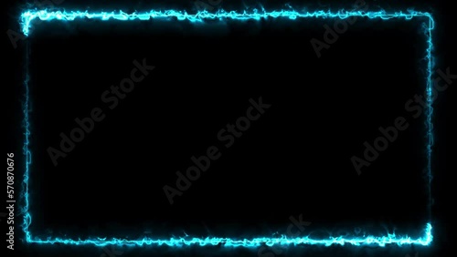 Abstract animated light Neon effect rectangle frame Loop background for presentation