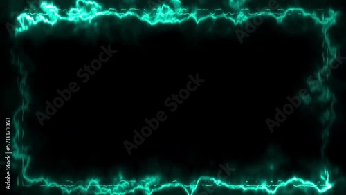 Abstract animated light Neon effect rectangle frame Loop background for presentation