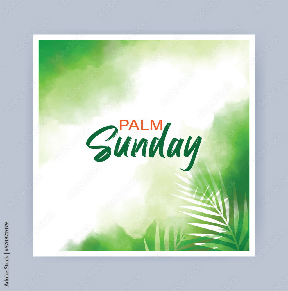 Palm Sunday mnemonic text design Idea with green background