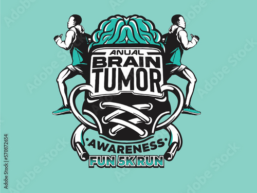 World Brain Tumor day is observed each year on June 8th. it is an overgrowth of cells in the brain that forms masses called tumors. They can disrupt the way body works. Vector illustration.