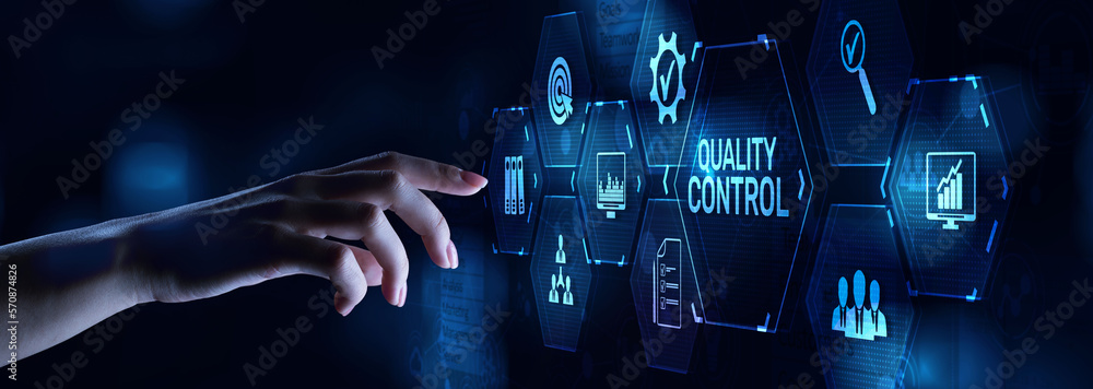 Fototapeta premium Quality control assurance standards certification business technology concept.