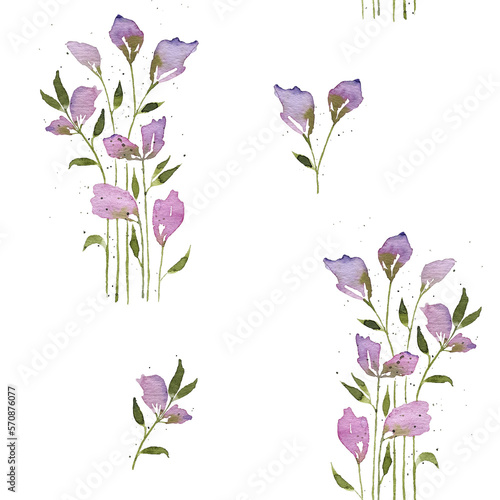 Fototapeta Naklejka Na Ścianę i Meble -  Set of watercolor design elements of the garden rose collection dark blue flowers, leaves, green branches, botanical illustration, isolated on a transparent background	