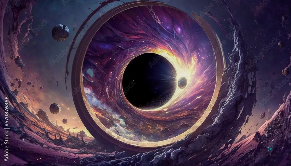 Through A Wormhole Travel Through Time And Space Generative Ai Stock