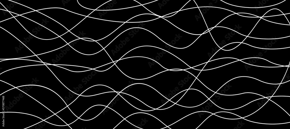 Line wavy background, thin wavy pattern, striped template - vector