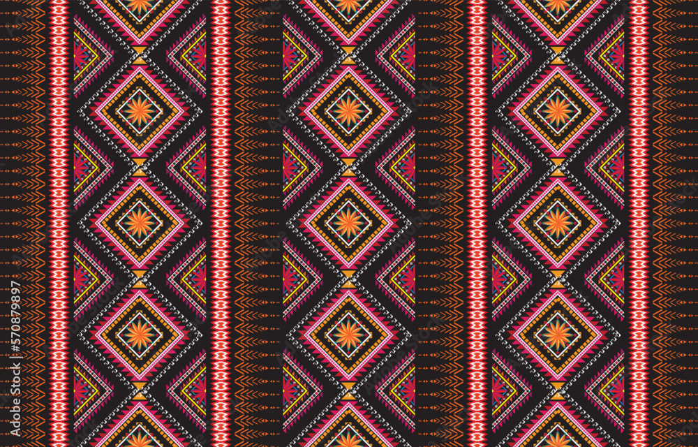 Tribal aztec print template for fabric and paper. Seamless pattern in boho chic style. Abstract background with ethnic ornament. Aztec pattern. Summer fashion.