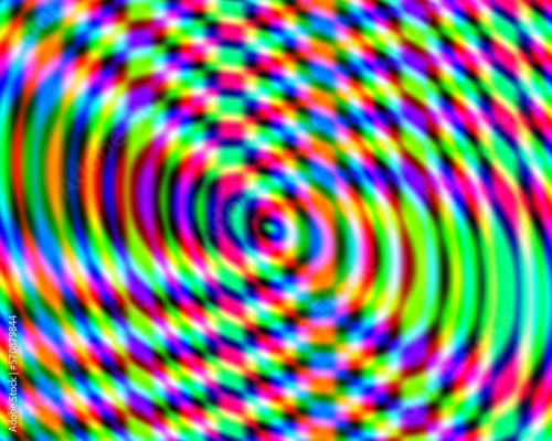 レインボーカラー同心円の背景