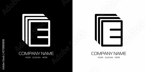 E 3D logo, E logo, square E letter logo