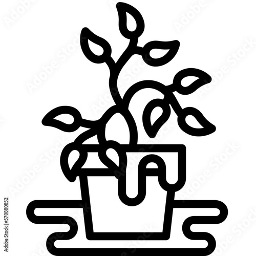 overwatering black outline icon