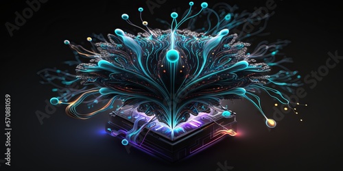 Wallpaper Mural Cloud Computing Technology Concept. Generative ai Torontodigital.ca