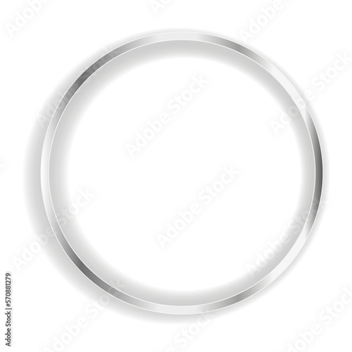 Silver circle frame isolated on a white background